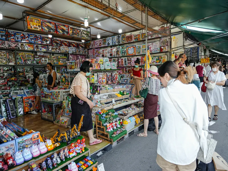 Bangkok,Thailand - February, 11 2023 : Crowds of people at Chatuchak Weekend Market, also known as JJ Market. One of the biggest traditional market in Bangkok.