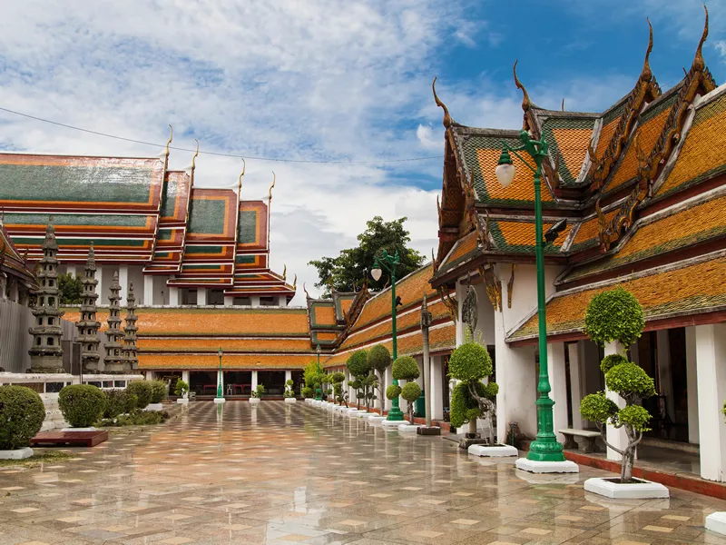 Cloister of the Wat Suthat, Bangkok, Thailand.