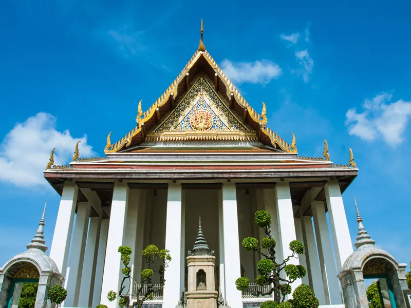 Wat Suthat Thepphawararam is a Buddhist temple in Bangkok, Thailand. It is a royal temple of the first grade, one of ten such temples in Bangkok