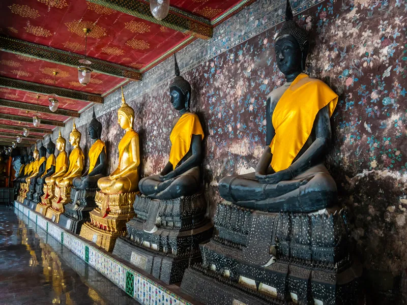 Buddha statue - Wat Suthat Thepphawararam is a royal temple of the first grade in Bangkok. Bangkok.