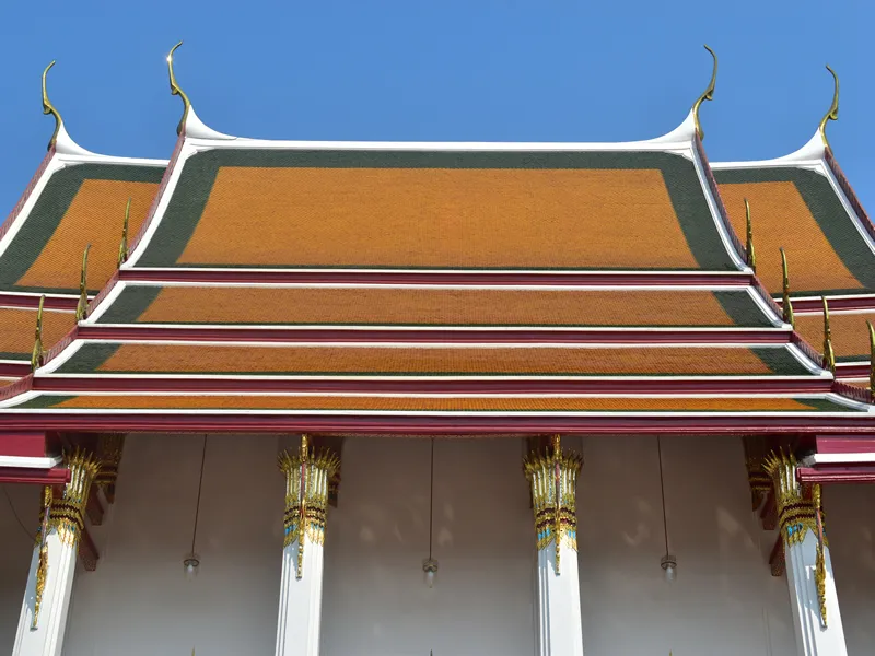 Rooftop of buddha image hall.Wat Suthat Thepphawararam,Thailand