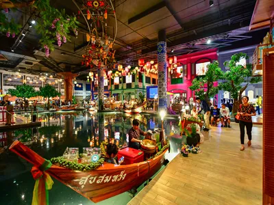 Bangkok,Thailand - November 12,2018 : View of Sook Siam local market pattern this one of ICONSIAM’s committed missions to present to the world the glory of Thailand