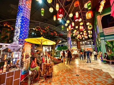 Bangkok,Thailand - November 12,2018 : View of Sook Siam local market pattern this one of ICONSIAM’s committed missions to present to the world the glory of Thailand