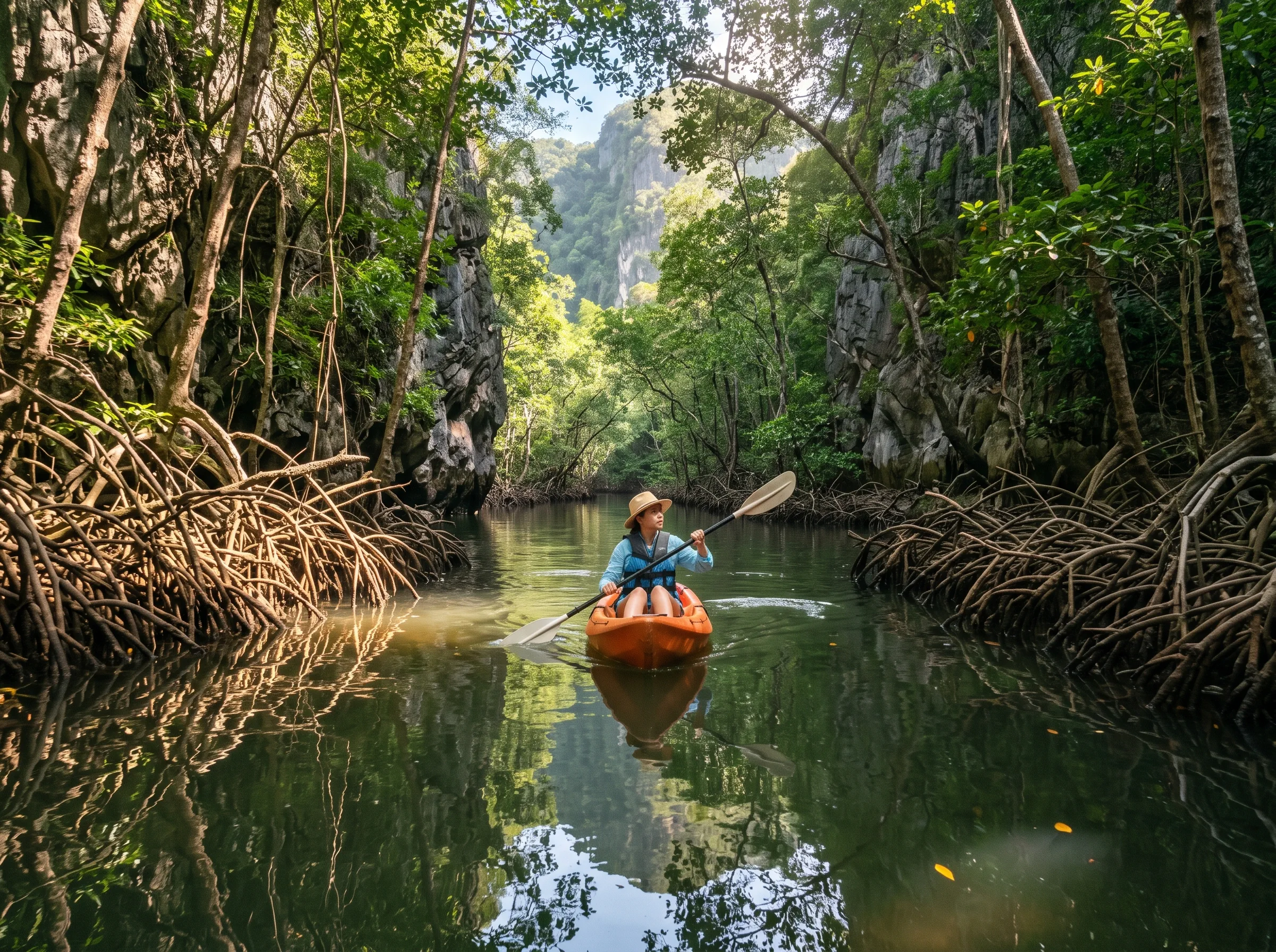 kayaking through Ao Thalanes mangroves