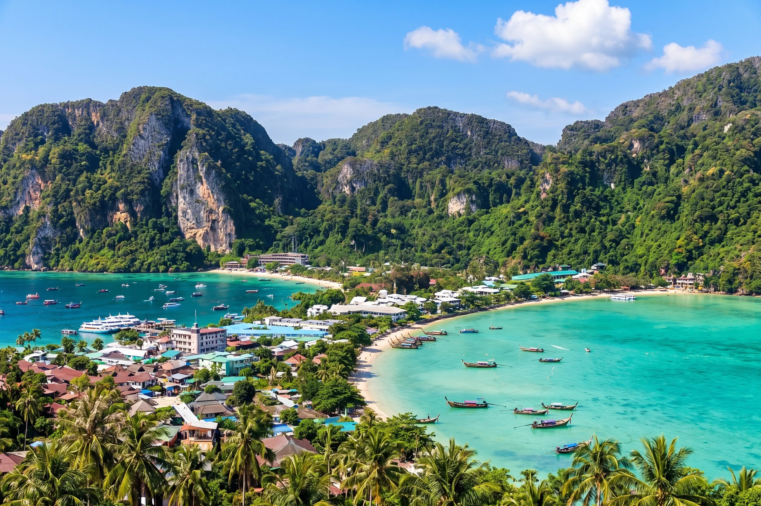 A view of Tonsai Bay on Phi Phi Island from the view point