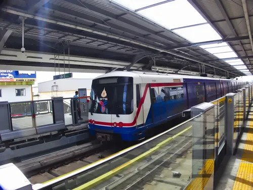 The Kheha BTS Station from the centre of Bangkok, capital of Thailand to Samut Praken